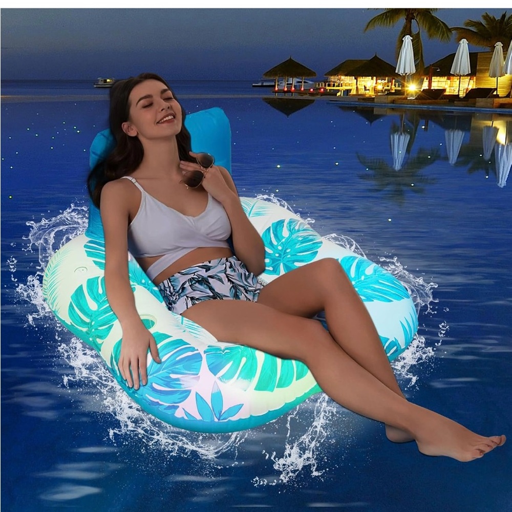 Light up Tropical Blue Inflatable Pool Float